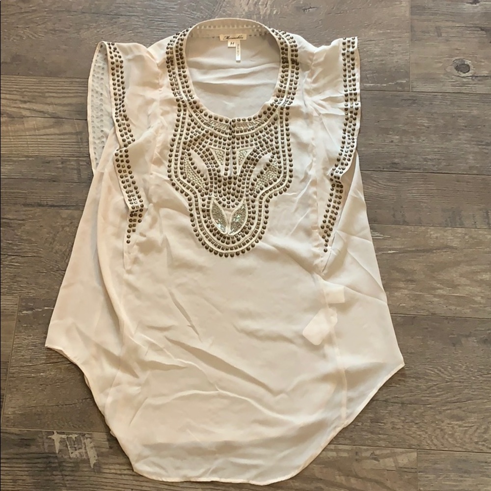 Studded Flutter Sleeve Top